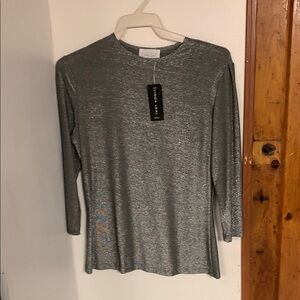 Silver Long Sleeve Top